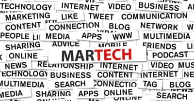 martech word collage on white background