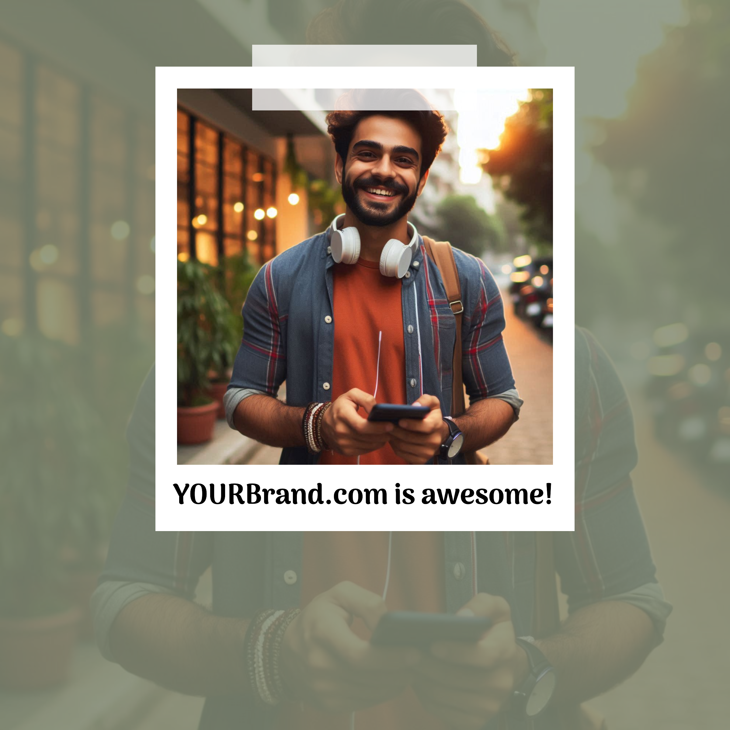 A happy person using a smartphone, signifying a satisfied ecommerce customer