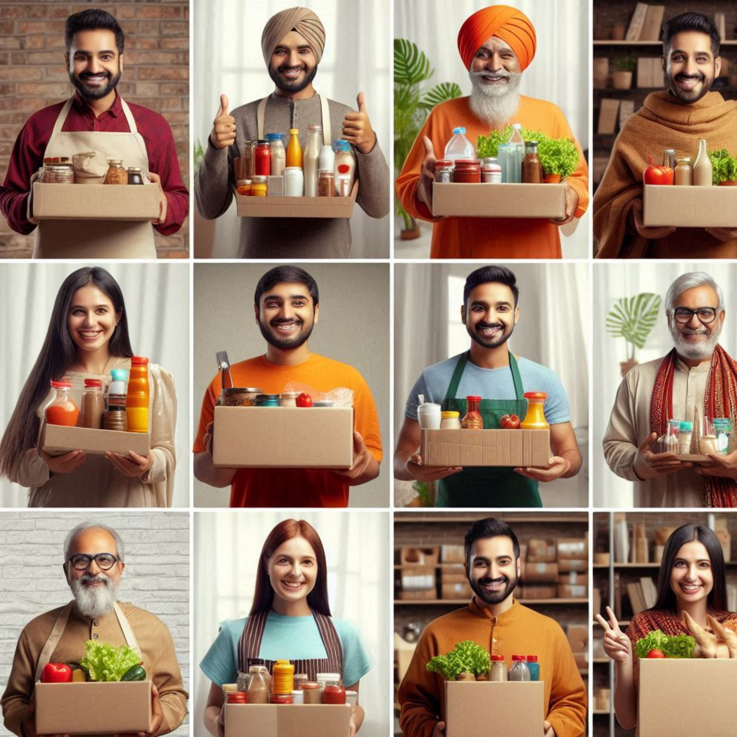 A group of loyal customers holding ecommerce delivery packages